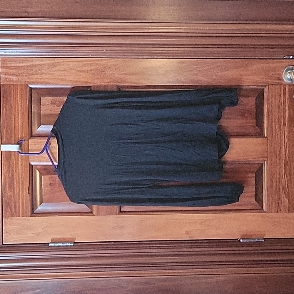 Grace Karin Long Sleeve Ruched Fitted Blouse Size Medium Black NWT - Picture 2 of 3